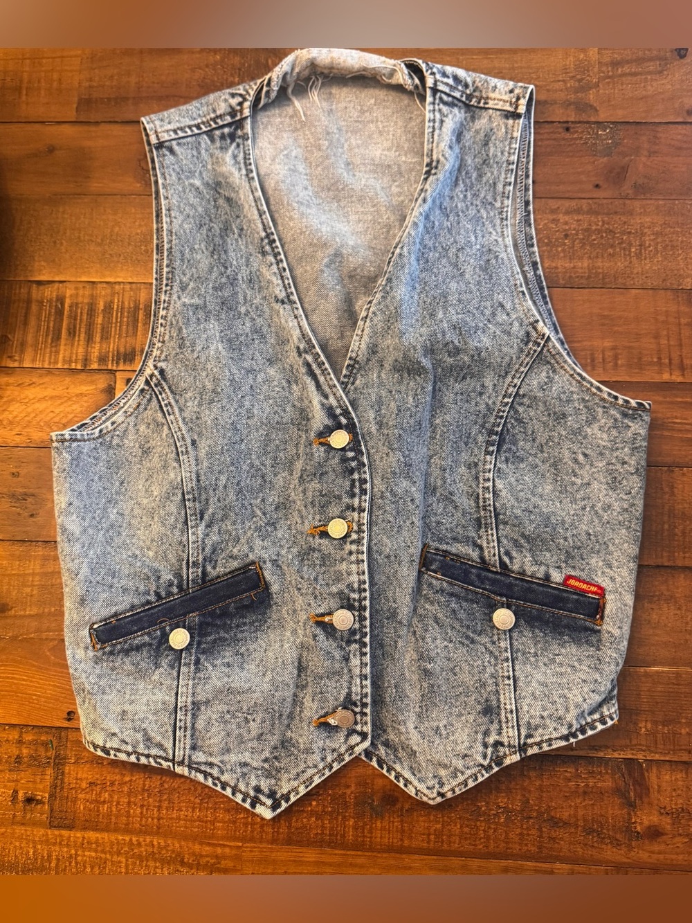 JORDACHE 90s Vintage Acid Wash Denim Vest